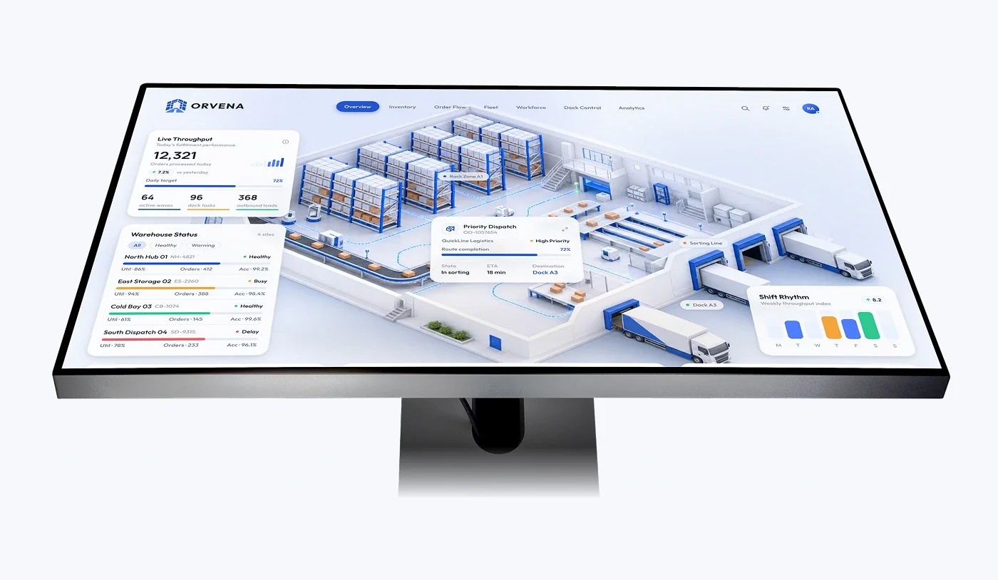 Orvena — user flow mapped to real warehouse scenarios