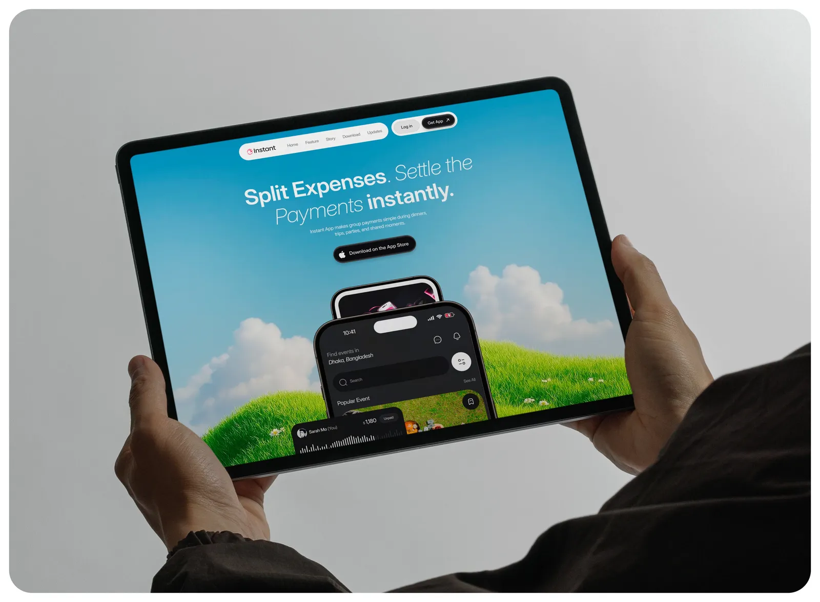 Instant — split payments experience on tablet