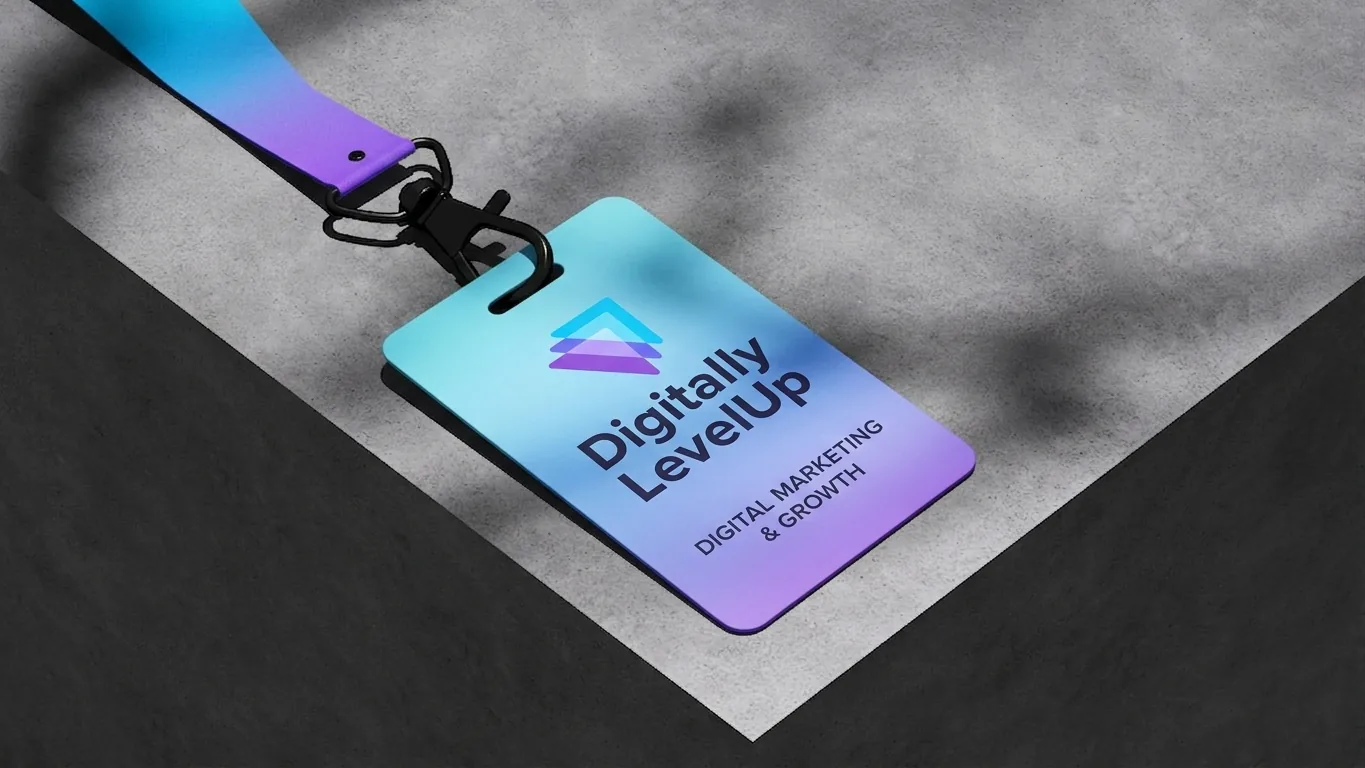 Digitally LevelUp staff lanyard and ID badge branding